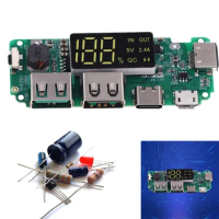 18650 Lithium Battery Charger Board LED Dual USB Type-C USB Mobile Power Bank Battery Charging Display Booster module For DIY