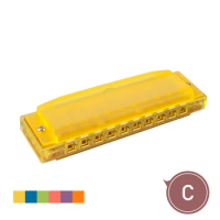 harmonica comb melodica C tune Plastic 10 holes Five colors available Yellow color New