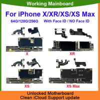 Tested Motherboard for iPhone X XR XS Max 64g 128g 256g Unlocked Mainboard With Face ID Cleaned iCloud Logic Board