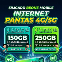 BeONE MOBILE Simkad Prepaid Rangkaian by MAXIS. Internet Pantas Unlimited Speed 4G 5G Simcard Data H