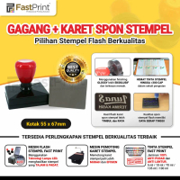 Gagang Stempel Flash & Karet Spon Stempel Potongan Model Kotak 55X67MM
