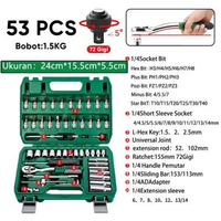 SKY - ISKU Kunci Shock Set Kunci Mata Sok 53 PCS Set Socket (1/4 ") Full TOOL KIT Alat Perbaikan Mob