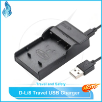D-Li8 Li-ion Battery USB Travel Charger for Pentax Digital Cameras A10 A20 A40 L20 T10 W10 WPi S4 S4i S5i S5n S6 Optio SVi