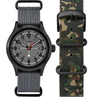 【TIMEX】xTODD SNYDER聯名限量MILITARY復古軍用腕錶組-灰/40mm