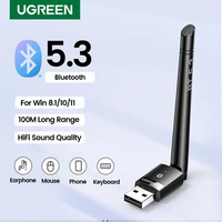 UGREEN USB Bluetooth 5.3 Dongle Adapter for PC Speaker Wireless Mouse Keyboard Music Audio Receiver Transmitter Bluetooth 5.3