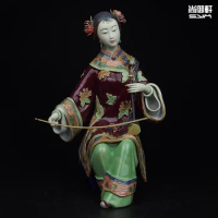 Shiwan Boneka Master Of Fine Wanita dari Tokoh-tokoh Kuno Dihiasi Perempuan Kerajinan Keramik Dekorasi Perabotan Rumah Erhu