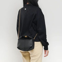 Tas POLENE BERI CHAIN TEXTURE LEATHER BLACK SHOULDER BAG 100% ORIGINAL 20X14X8CM