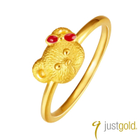 【Just Gold 鎮金店】英式小熊系列-黃金戒指-公主