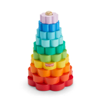 【Fisher price 費雪】木製彩虹套圈(益智疊疊樂/匯樂感統玩具/兒童玩具/彌月禮/啟蒙玩具)