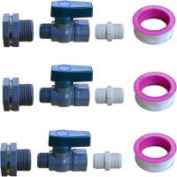 3/4 inch PVC Faucet Kit Rain Barrel Valve with Partition Connector Hose Adapter 3/4 inch kitchen sin