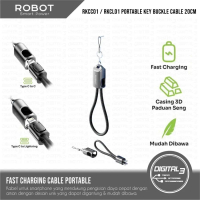 ROBOT RKCC01 / RKCL01 Cable Data Charger Portable Key Buckle Design 20cm Kabel Fast Charging 30W Lig