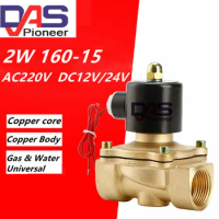 Solenoid Valve Normally Closed Brass DN15 12V 220V 24v Pneumatic For Water Oil Helium Gas W 2W 160-15