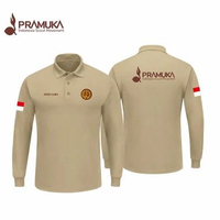 Kaos Polo Shirt Tshirt Baju Kerah Distro LENGAN PANJANG PRAMUKA INDONESIA SCOUT MOVEMENT FREE NAMA s