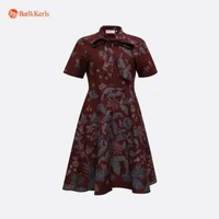 Batik Keris Dress Lengan Pendek Motif Keris Buketan Seruni - Holiday Crismon M