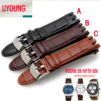 UYOUNG Leather watch belt, substitute SWQ, YRS401, YRS403, yrs402g, yrs412 watches, 21MM, black brown