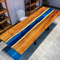 Customized South American walnut Outdoor Hotel Modern Patio Dining bar table restaurant table Resin Epoxy