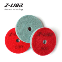 Z-LEAP 3" 3PCS Diamond Polishing Pad Marble Granite Stone Grinding Disc Wet Use Sponge Buffing Wheel Grit 300-10000 For Grinder