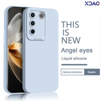 Pupillary Angel Eyes Phone Case for VIVO V27 Pro V27Pro Funda Original Soft Liquid Silicone Back Cover Camera Protection Housing