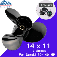 Propeller Boat 14x11 For SUZUKI 60hp 70hp 90hp 100hp 115hp 140hp Aluminum Prop 3 Blade 13 Tooth Boat Engine Part