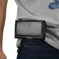 for Vivo X80 Pro X Note X Fold v23 S15 Pro iQOO Neo6 SE Genuine Leather Men's sports Waist Clip Holster Phone Bag Case