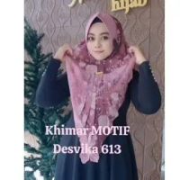 Hijab Jilbab instan ceruty Khimar DESVIKA Kode 613 Muslim Syari Kerudung Printing