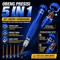 Set Obeng + 5 Mata Obeng Perbaikan Bongkar Reparasi Hanphone Smartphone PH 1.5 Star 0.8 T6 T5 Minus