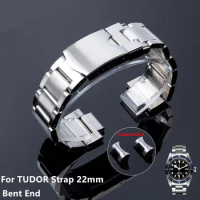316L Stainless Steel Watchband For Tudor Strap Black Bay 41mm Pelagos 22mm Solid Metal Curved End Watch Wristband Accessories
