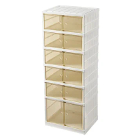 Installation-free shoe box transparent drawer-type shoe storage box Living room storage shoe cabinet can be moved and folded.