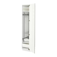 METOD/MAXIMERA 高櫃附清潔用品收納架, 白色/vallstena 白色, 40x60x200 公分