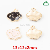 Charms for Jewelry making Cloud Charms Metal charms Enamel Charms 10pcs 13mm Gold Charms Pendants for women DIY Cartoon Charms