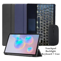 Tablet Case for Funda Samsung Galaxy Tab S7 FE S7 Plus S8 Plus 12.4'' Smart Cover with Backlight Touchpad Keyboard Mouse Teclado