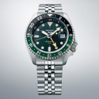 SEIKO 精工錶 5 Sports 4R34-00A0G(SSK035K1) SKX GMT雙時區指針機械錶 黑x綠 42.5mm_SK037