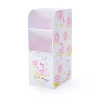 小禮堂 Hello Kitty 直式三層斜口收納盒 塑膠抽屜盒 筆筒 文具盒 小物盒 (白 幸福女孩)