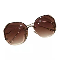 Fashion Sunglasses UV400 Women Frameless Cut Edge Uv Protection European and American Fashion Sunglasses