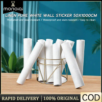 【COD】Pelekat dinding linen putih tulen 50*1000cm Thicken 3D Wallpaper Linen self adhesive wall stick