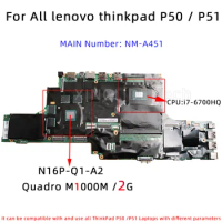 NEW Original NM-A451 For Laptop Lenovo ThinkPad P50 P51 Motherboard I7-6700HQ CPU N16P Video Card Notebook Mainboard 01AY360/441