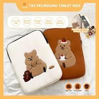 電腦包華為 Matepad SE T10 T10s 卡哇伊熊人物圖案刺繡高級厚泡沫防震大號 10 11 12.9 1