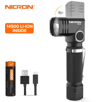 NICRON ไฟฉาย Led B74E B74T ไฟสีแดง B74UV UV Light Handfree Dual Fuel 90° Twist Rotary Clip 600-700 L
