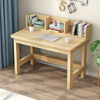 實木書桌 網紅一件式實木書架椅 輕奢家用小戶型寫字桌 兒童學習桌椅子