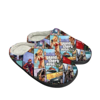 Hot Cartoon GTA 5 Home Cotton Custom Slippers Mens Womens Latest Sandals Bedroom Plush Indoor Keep Warm Shoes Thermal Slipper