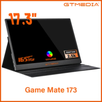 GTMEDIA 17.3 Inch 2.5K 165Hz Portable Monitor IPS Screen Gaming Display 2560*1440 100% sRGB USB C HDMI For PC XBox PS4/5 Switch