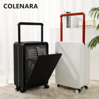 COLENARA Laptop Suitcase Front Opening 20 Inch Boarding Case PC Trolley Case Cart Travel Bag Women's Carry-on Travel Luggage