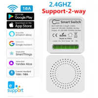 16A Wifi Smart Switch Smart Home Light Switches Module 2 Way Control Work with Tuya Smart Life Alexa Google Home Switch