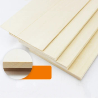 Custom Natural Genuine Basewood Wood Plate Block DIY Equipment Furniture Material 2mm to 20mm x 100mm 150mm 200m 100-500mm Long