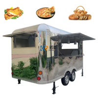 OEM Mobile Air Stream Food Trailer Galvanized Hot Food Vending Truck for Sale Fryer Chicken Griddle Snack Hot Dog Cart
