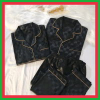 setelah baju tidur satin kotak  cp couple  Setelan Pasangan Celana Panjang