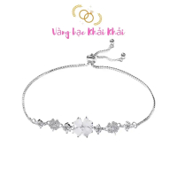 Lắc tay cỏ 4 lá bạc khoá rút - Lắc tay cỏ bốn lá bạc khoá rút - Vàng Bạc Khải Khải