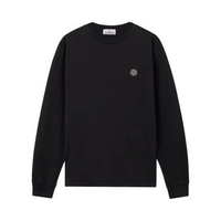 Stone Island 2100031 60/2 Cotton Jersey with Compass Patch Slim-fit Long Sleeve T-Shirt Black M Blac