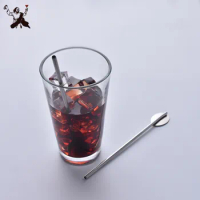 182mm Stainless Steel Straw Spoon Dual Purpose Reusable Environmental Protection Drinking Straws Metal Milk Tea Straw Bar Tool
