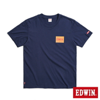 EDWIN  仿皮牌印花LOGO短袖T恤-男款 丈青色